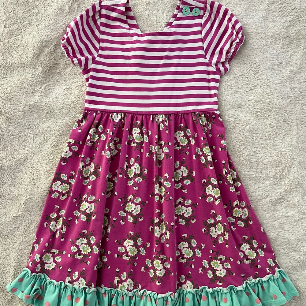 Matilda Jane Floral Pink and Green Kids Dress